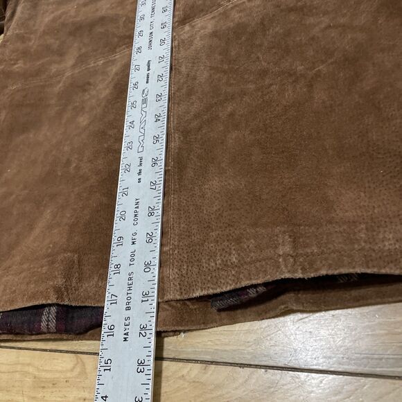 NEUTRAL TERRITORY Parka Leather Jacket Men M Brown Western Cowboy Button Coat 46 - Picture 13 of 16